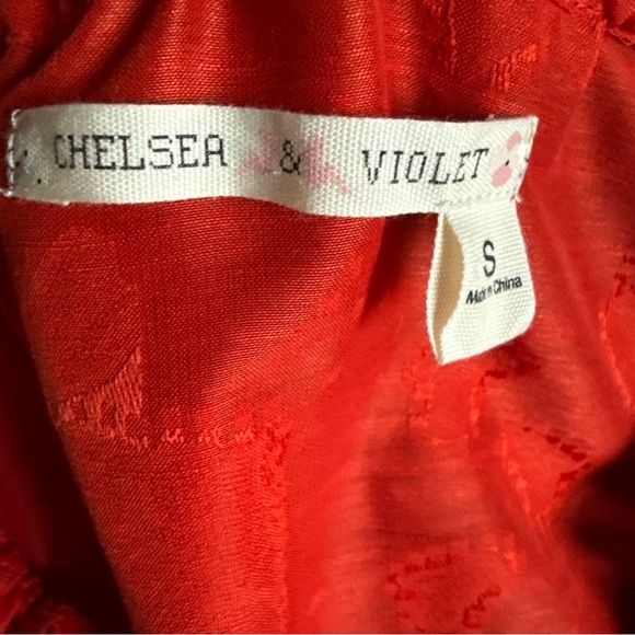 Chelsea & Violet Sleeveless Red Roses Ruffle Jardin Chinoiserie Dress Size S - Picture 9 of 12